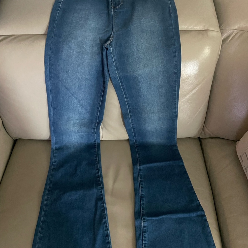 Fashion Nova Dark Blue Flare Jeans